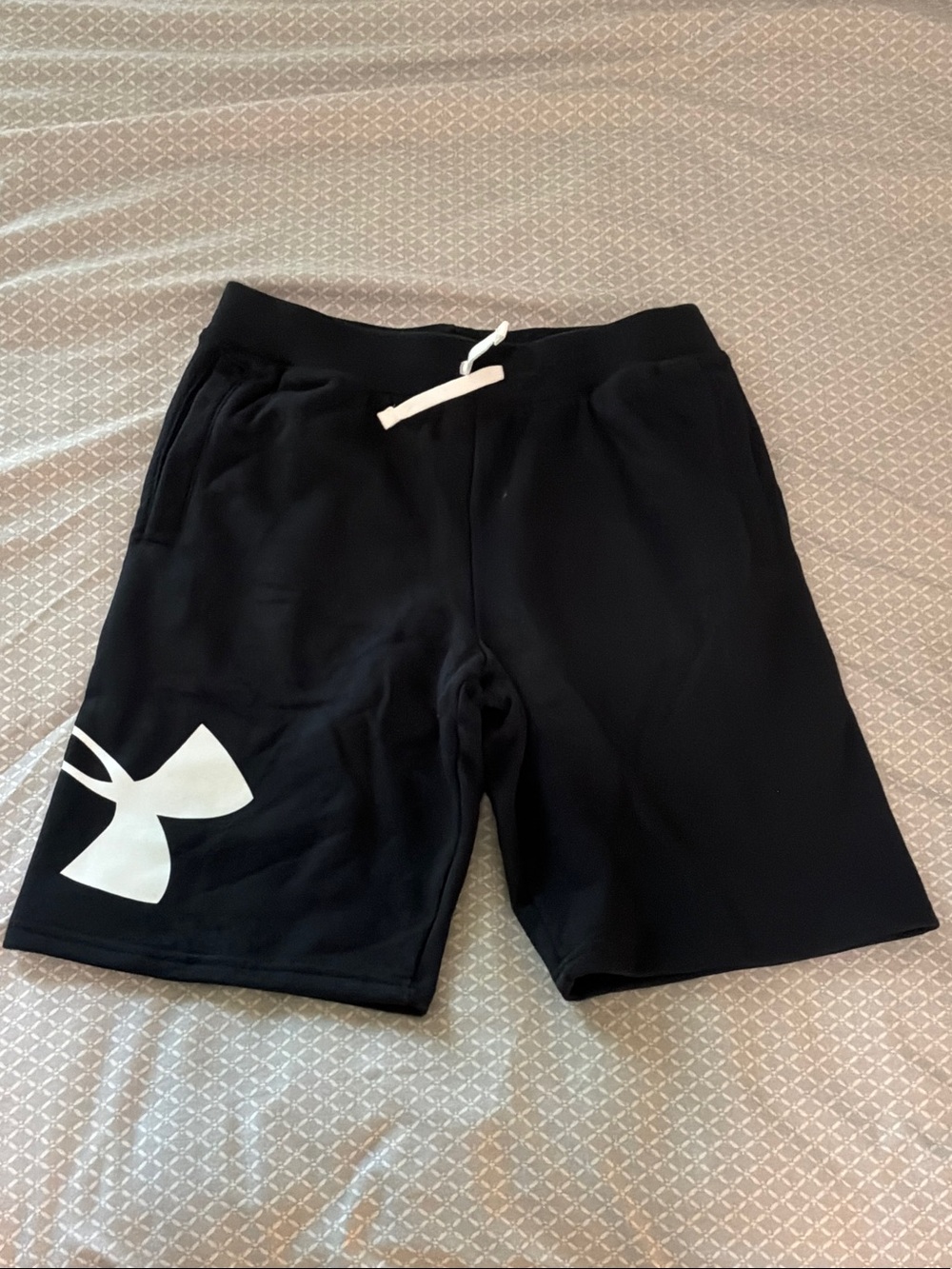 Under Armour Black Sweat Shorts with White Logo